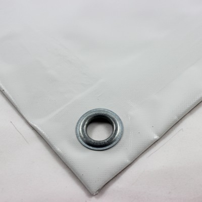 mit Saum und Ösen alle 1m, hellgrau